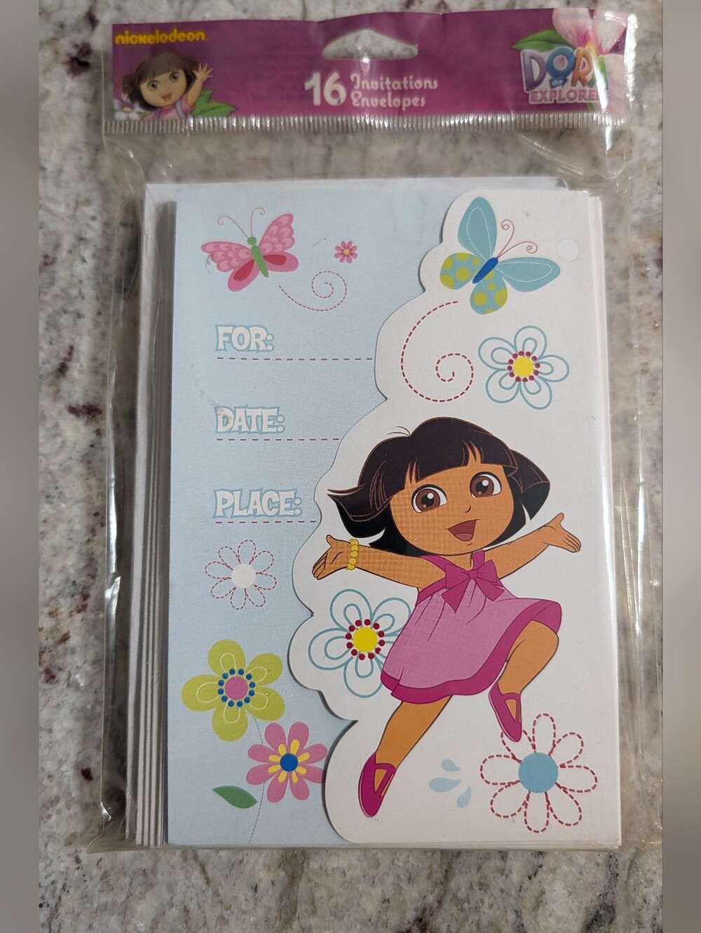 New DORA THE EXPLORER 16 Pack INVITATIONS & Envelopes Birthday Party Sealed